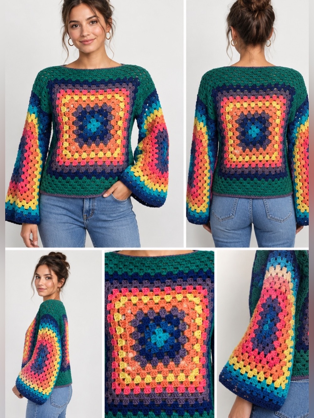 Boho Crochet Pullover